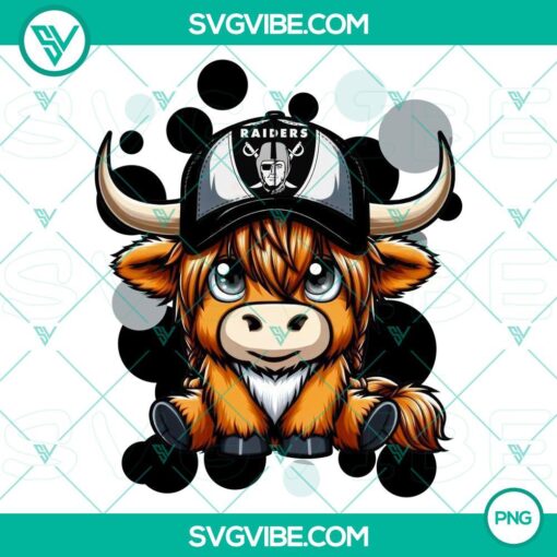 highland cow las vegas raiders raiders football png file mockup