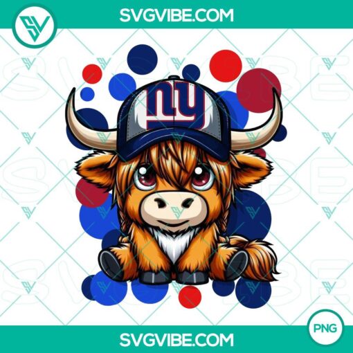 highland cow new york giants football png file mockup 1