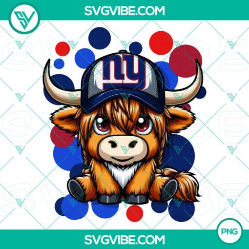 highland cow new york giants football png file mockup