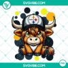 Highland cow wearing Pittsburgh Steelers football gear in PNG format, perfect for sports and animal fans.