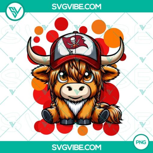 highland cow tampa bay buccaneers football png file mockup