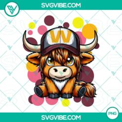 Highland cow Washington Commanders football team logo PNG download for sports fans.