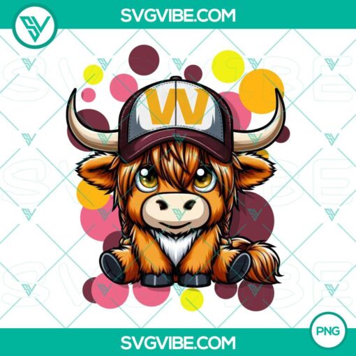 highland cow washington commanders football png file mockup 1