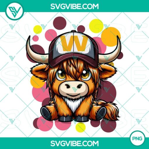 highland cow washington commanders football png file mockup