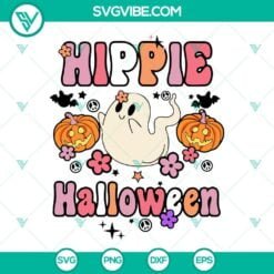 Halloween, SVG Files, Hippie Halloween SVG Files, Ghost And Pumpkin SVG Files, 9