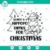Hippo Christmas SVG files for Cricut, featuring festive holiday designs perfect for crafting projects.