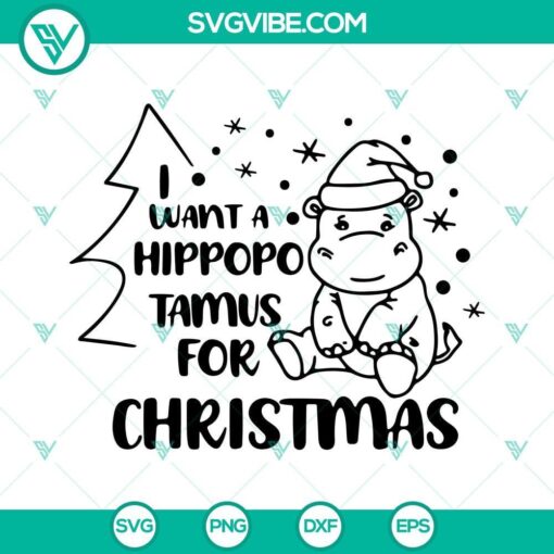 hippopotamus christmas svg hippo christmas svg files for cricut silhouette 6 mockup