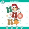 Santa Claus Happy Face Christmas SVG illustrations, Ho Ho Ho Christmas cut file. Festive holiday design with jolly Santa Claus.