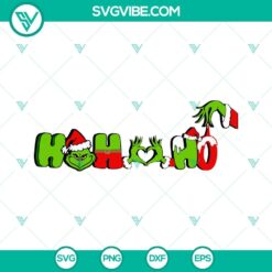 Christmas, SVG Files, Ho Ho Ho Grinch Christmas SVG Image, Grinch Hand Heart 24