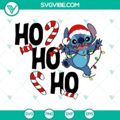 Ho Ho Ho Stitch Christmas SVG Image, Stitch Santa Hat Merry Christmas