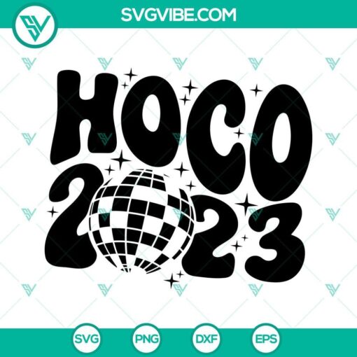 hoco 2023 svg hoco 2023 disco ball bundle svg png dxf eps cut file 3 mockup