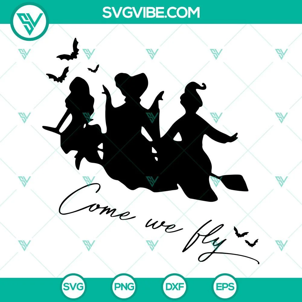 Halloween, SVG Files, Hocus Pocus Come We Fly SVG Files, Happy Halloween SVG 1