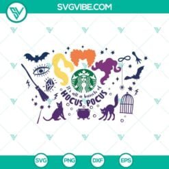 Halloween, Starbucks Cup Wrap, SVG Files, Hocus Pocus Full Wrap SVG Files For 2