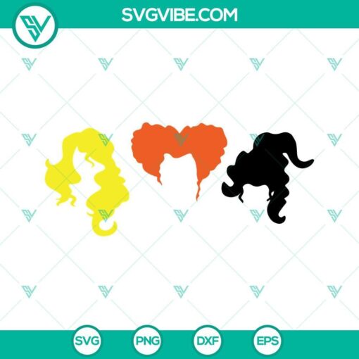 hocus pocus hair svg sanderson sister hair svg silhouette vector cricut 10 mockup