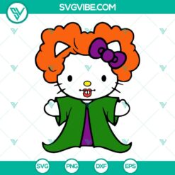 Halloween, SVG Files, Hocus Pocus Hello Kitty Halloween SVG Images PNG DXF EPS 10