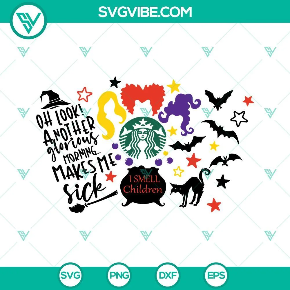 Halloween, Starbucks Cup Wrap, SVG Files, Hocus Pocus I Smell Children 1