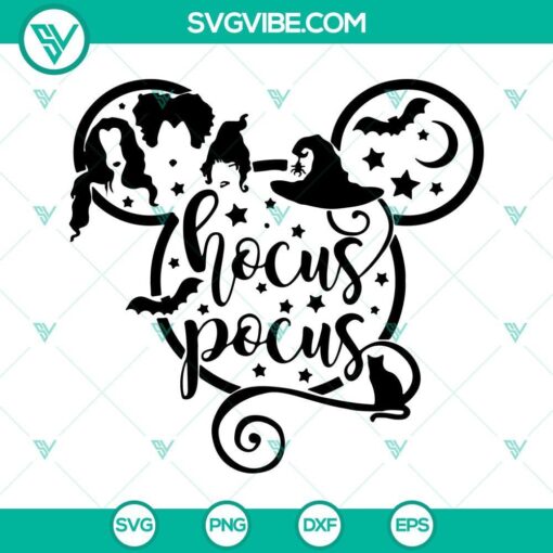 hocus pocus mickey head svg halloween svg witches svg cricut file silhouette 8 mockup