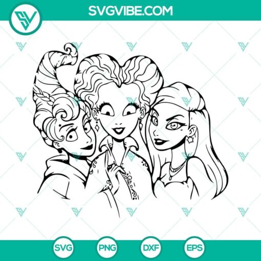 hocus pocus outline svg png dxf eps hocus pocus black and white designs silhouette vector clipart 8 mockup