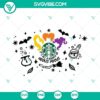 Hocus Pocus Starbucks Cup SVG features full wrap design with Hocus Pocus SVG files. Ideal for Halloween crafts or Starbucks cup decorations.