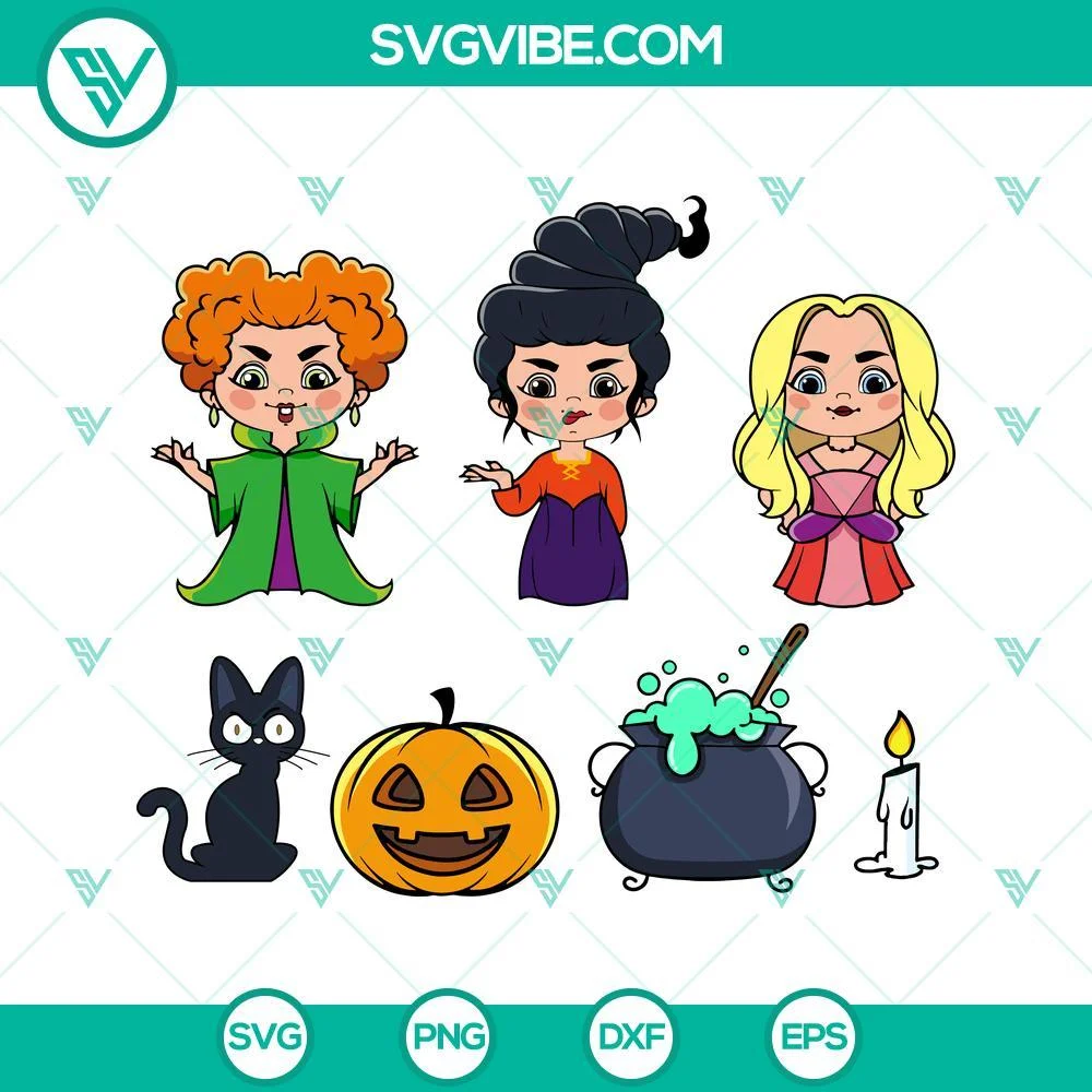 Halloween, SVG Files, Hocus Pocus SVG Image Bundle, Hocus Pocus Characters SVG 3