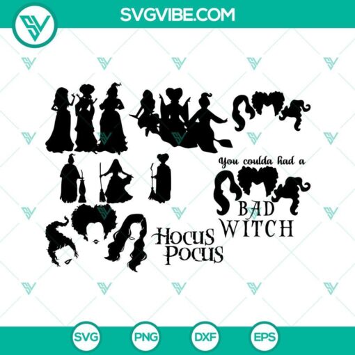 hocus pocus svg bundle sanderson sisters svg halloween witch svg png dxf eps cricut silhouette 9 mockup