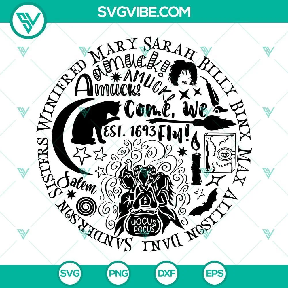 Halloween, Movies, SVG Files, Hocus Pocus SVG Image, Sanderson Sisters SVG File 1