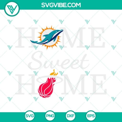 home sweet home miami heat and dolphins svg miami sports svg miami miami heat champion 2023 svg png dxf eps 1 mockup