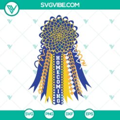 Homecoming Mum SVG Files, Blue Yellow and White Homecoming Mum SVG File