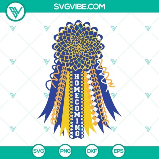 homecoming mum svg blue yellow and white homecoming mum svg spirit svg football school svg dxf eps png vector clipart 3 mockup