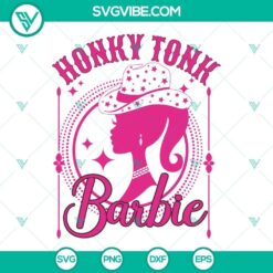 Honky Tonk Barbie SVG Download, Cowgirl Barbie in Pink Western Outfit. Perfect for Cricut and Silhouette. Ideal for Doll lovers.