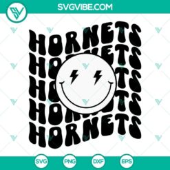 Hornets Smiley Face SVG Images, Hornets SVG File, Hornets Football SVG File