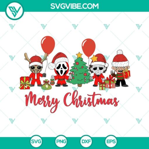 horror characters merry christmas svg horror christmas svg scary christmas svg png 2 mockup