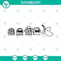 Halloween, SVG Files, Horror Characters Pac Man SVG Download, Halloween Pac Man 2