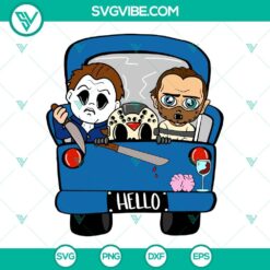 Halloween, SVG Files, Horror Characters Truck SVG Download, Scary Movie Killers 4