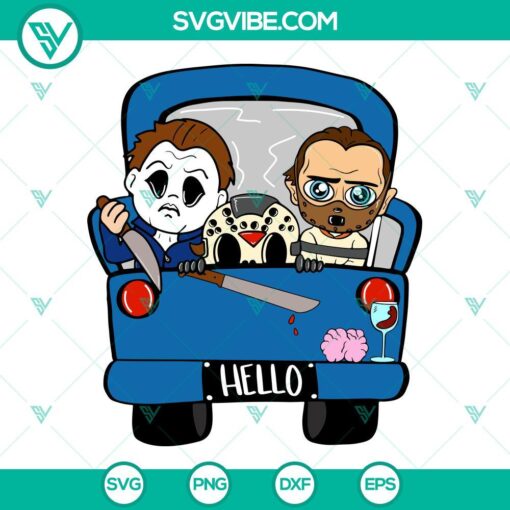 horror characters truck svg scary movie killers svg halloween svg png dxf eps files 1 mockup