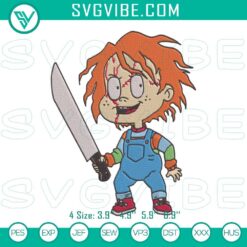 Embroidery Designs, Halloween Embroidery Designs, Horror Chucky Rugrats 3