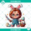 Horror-themed Easter Day Eggs and Chucky Easter Bunny PNG images for download, perfect for spooky Easter designs.