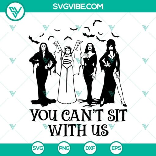 horror girls svg you can t sit with us svg morticia addams svg vampira svg elvira svg lily munster svg 3 mockup