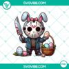 Horror Jason Voorhees Easter Bunny eggs PNG design download - spooky killer Easter Bunny with Jason mask, horror-themed eggs, perfect for Halloween.