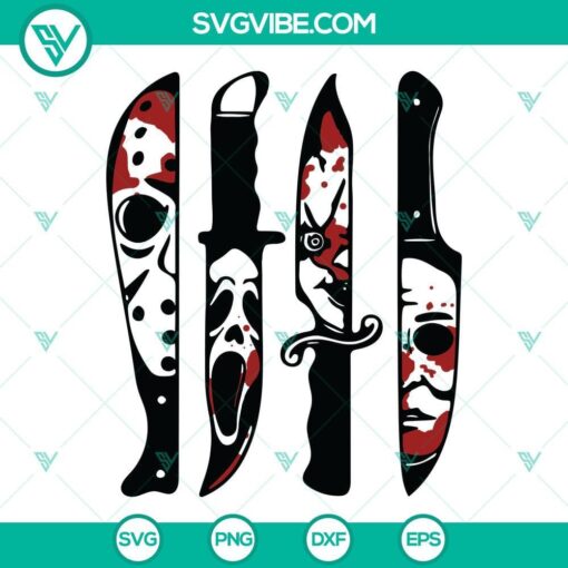 horror movie characters in knives svg halloween svg michael myers svg jason voorhees svg scream svg chucky svg 10 mockup