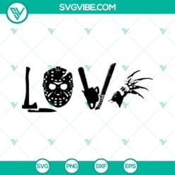 Halloween, SVG Files, Horror Movie Love SVG Files, Slasher Flick Jason Mask 3