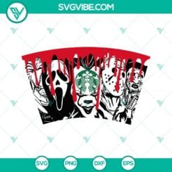 Halloween, Starbucks Cup Wrap, SVG Files, Horror Movie Starbucks Cup SVG Files, 7