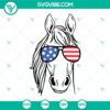 Horse American Flag Sunglasses SVG download with a patriotic theme, perfect for Fourth of July projects.