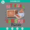 Hot cocoa and Christmas movies SVG with Gingerbread Man Merry Christmas design, available in PNG, EPS, and DXF files for download.