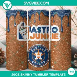 20oz Skinny Tumbler Template, Houston Astros Dunkie Junkie Glitter 20oz Tumbler 2