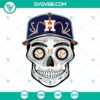 Houston Astros Skull SVG File with Day of the Dead Sugar Skull design, perfect for fans of the Houston Astros.