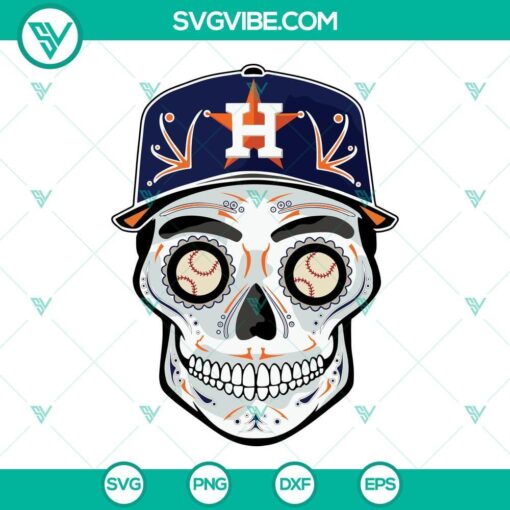 houston astros skull svg day of the dead houston astros sugar skull baseball svg houston astros logo svg 3 mockup