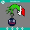 Houston Texans Grinch Hand holding Ornament SVG, Christmas themed graphic for Houston Texans fans. Ideal for holiday crafting projects.