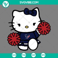 Cartoons, Sports, SVG Files, Houston Texans Hello Kitty Cheerleader SVG File 2