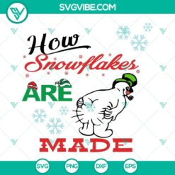 Frosty the Snowman SVG illustrating how snowflakes are made, funny and whimsical winter design for download.